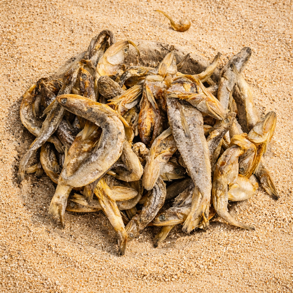 Pile of dried fish 
